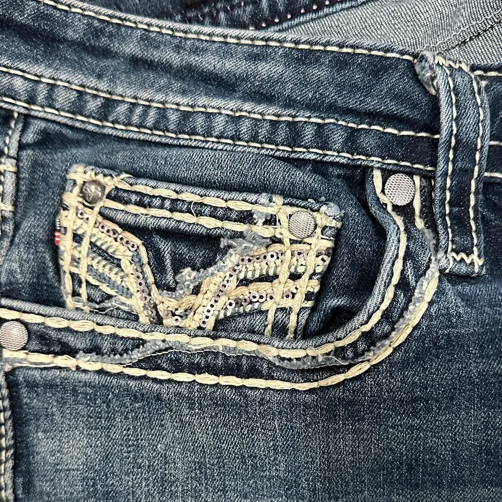 Vigoss Women's Embellished Blue Jeans S13/14 L31 Heritage Fit Boot Cut - Picture 5 of 9